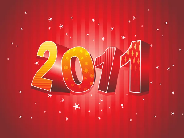 Ilustração de Ano Novo 2011 — Vetor de Stock
