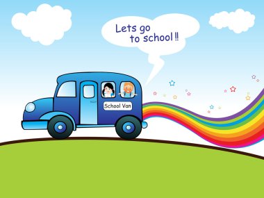 Funky school background illustration clipart