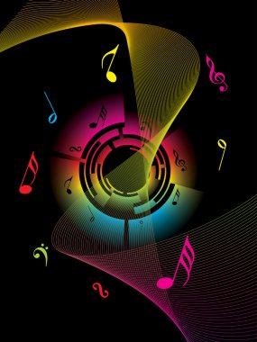 Background with musical notes clipart