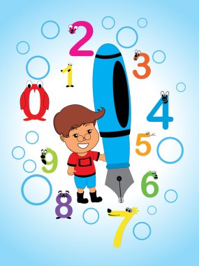 Vector colorful funky numbers clipart