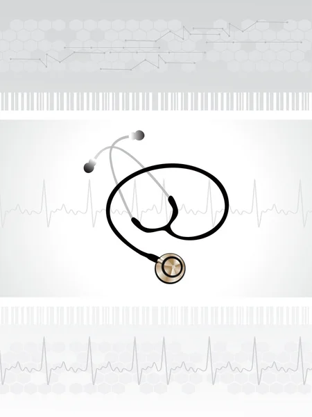 Fond de coeur avec stéthoscope — Image vectorielle