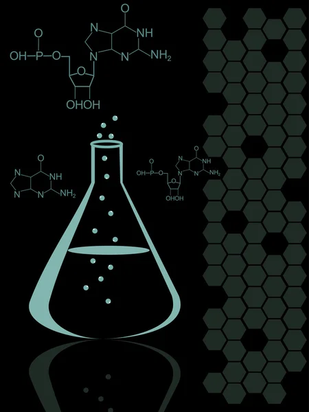 Laboratuvar Tüpü Soyut Siyah Kimyasal Formülü — Stok Vektör