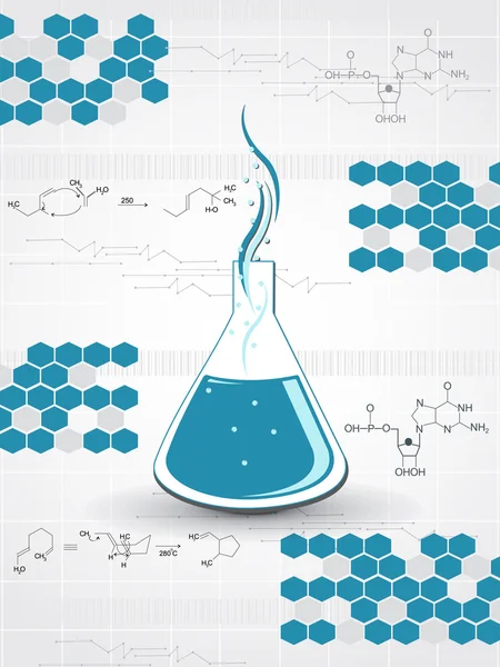 化学公式背景与实验室管 矢量图 — 图库矢量图片
