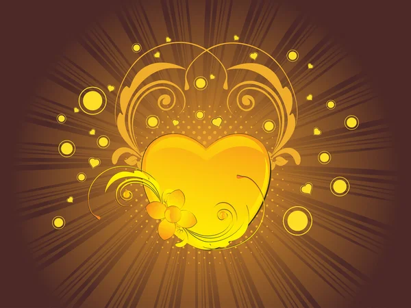 Αφηρημένα Φόντο Μουστάρδας Ακτίνες Κίτρινο Καρδιά — Διανυσματικό Αρχείο