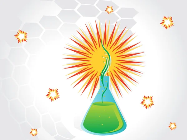 化学公式背景与实验室瓶 — 图库矢量图片