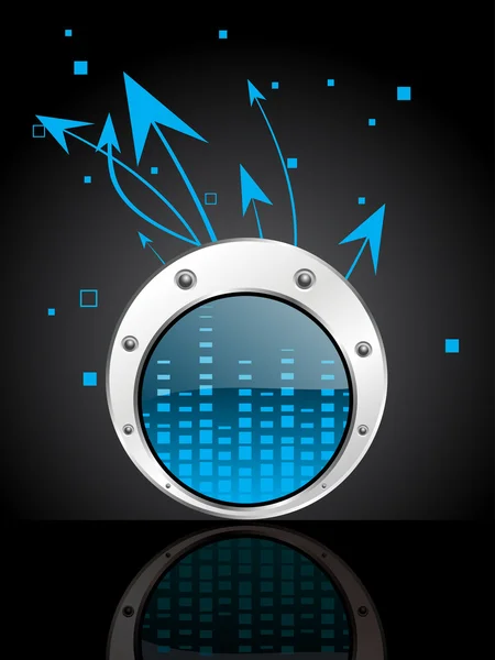 周波数のボリューム ボタンで抽象的な音楽的な背景 — ストックベクタ