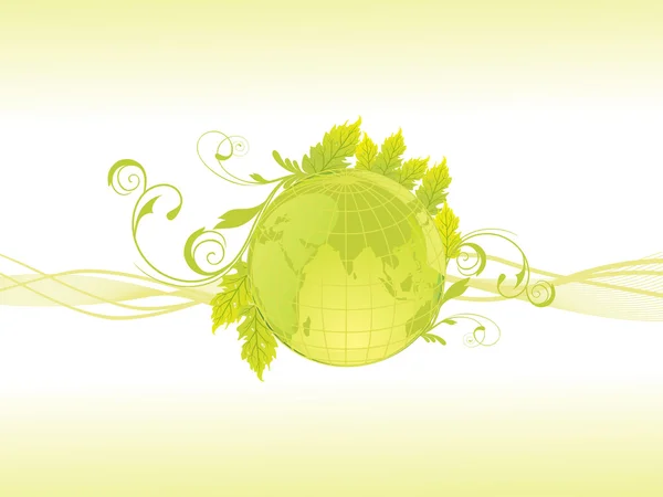 Backgorund Creative Floral Pattern Globe — Stock Vector