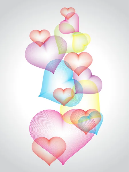 Abstrait Fond Gris Avec Coeur Romantique Coloré — Image vectorielle
