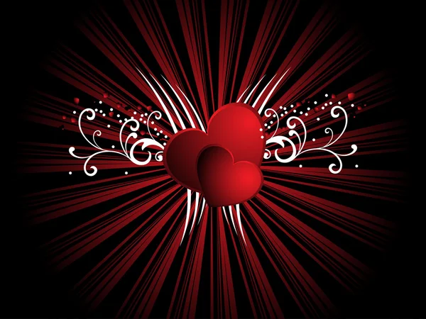 Hintergrund mit blumig dekoriertem Herz — Stockvektor