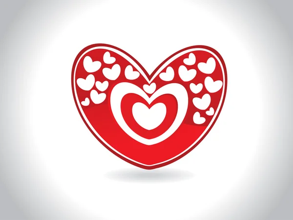 Fondo Gris Abstracto Con Corazón Rojo Aislado — Vector de stock