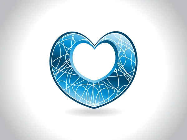 Hintergrund mit isoliertem blauem Herz — Stockvektor