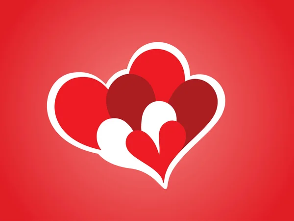 Bakgrund med romantiska hjärta — Stock vektor