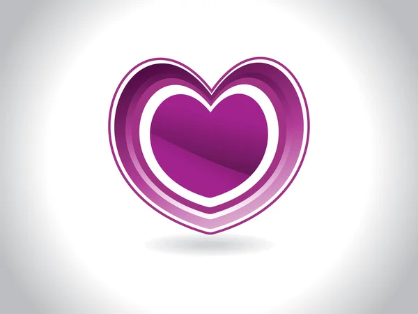 Абстрактный Серый Фон Изолированным Фиолетовым Сердцем — стоковый вектор