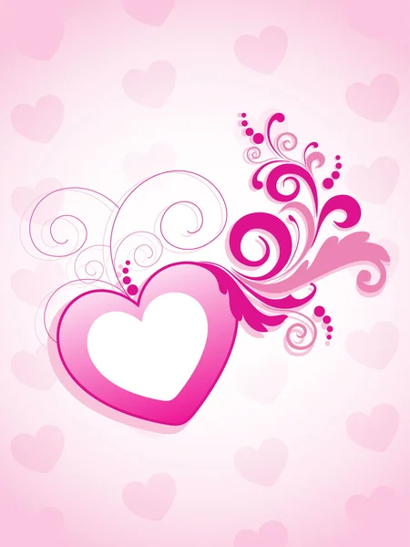 Розовый Макро Фон Сердца Изолированным Украшенным Большим Розовым Сердцем — стоковый вектор