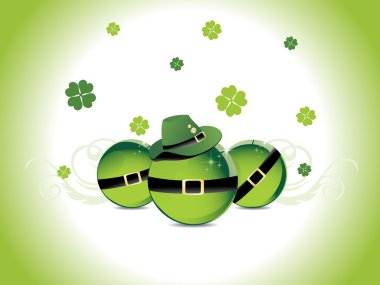 green background with happy st patrick day elements clipart