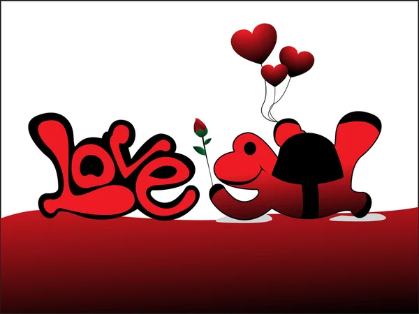 バレンタインの日のお祝いの美しい漫画イラスト — ストックベクタ