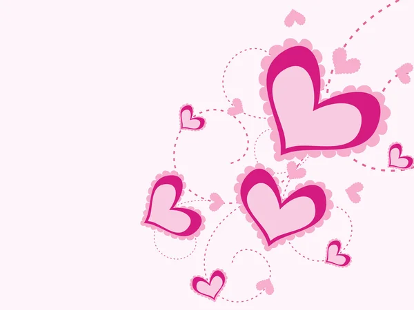 Roze Romantische Ontwerp Illustratie Voor Dag Van Valentijnskaart — Stockvector