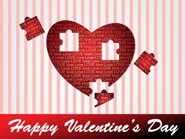 Romantic Puzzle Design Illustration Valentine Day — Stock Vector