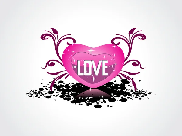 Fond grunge avec coeur rose isolé — Image vectorielle