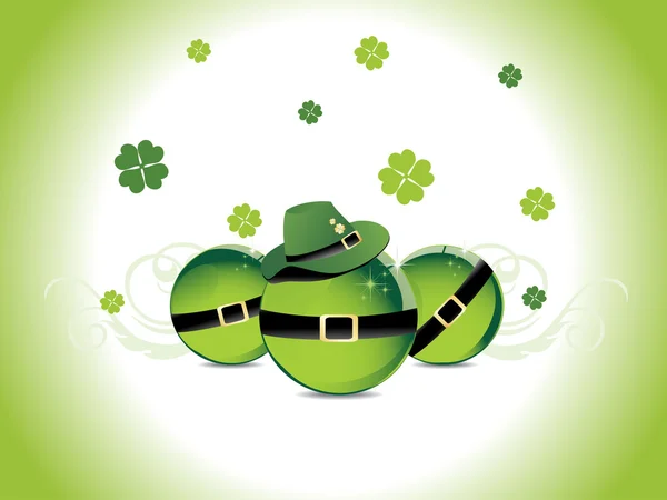 Green Background Happy Patrick Day Elements — Stock Vector