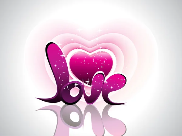 Rose Coeur Scintillement Étoile Fond Avec Magenta Amour — Image vectorielle