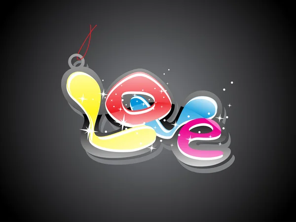 Fond avec étiquette d'amour coloré — Image vectorielle