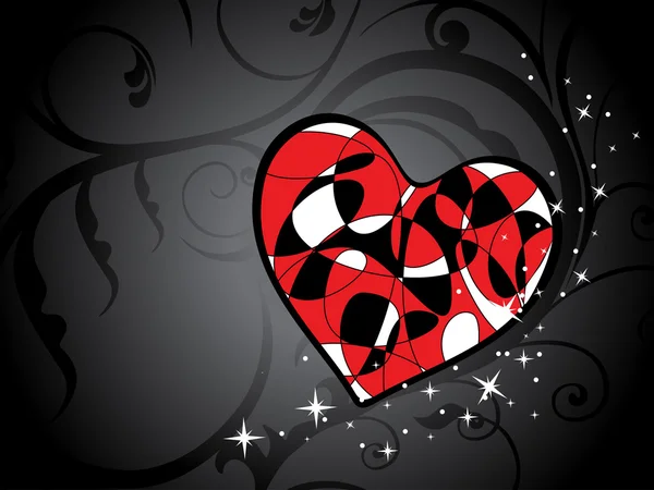Romantik Kalp ile çiçek arka plan — Stok Vektör