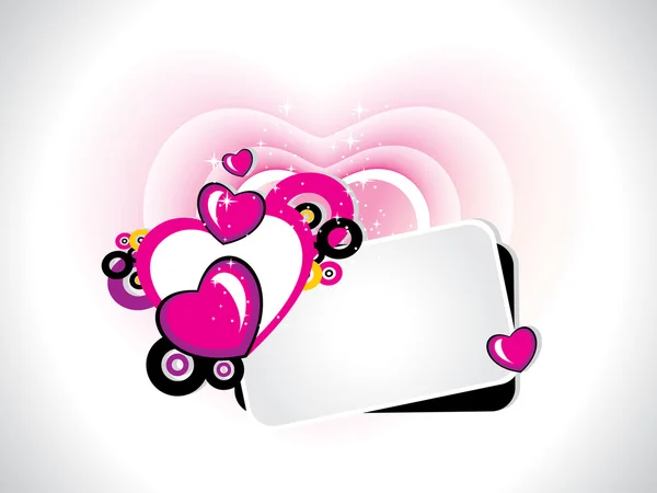 Розовое Сердце Фоне Красивого Сердца Цветной Круг Баннером — стоковый вектор
