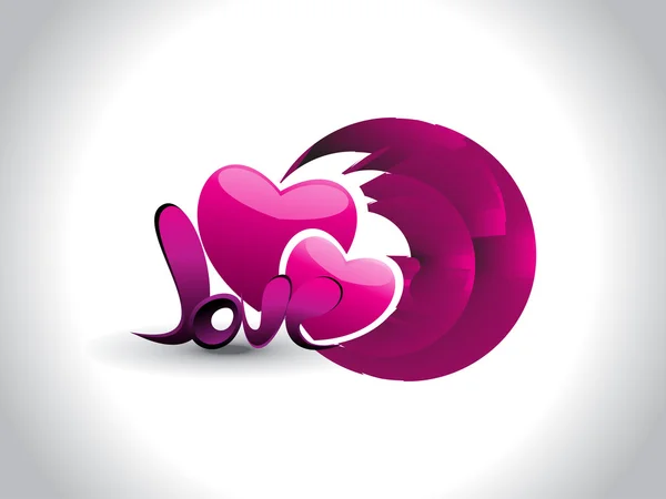 Abstract Effect Background Magenta Heart Love — Stock Vector