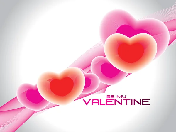 Abstrait Rose Fond Ondulé Avec Des Cœurs Romantiques — Image vectorielle