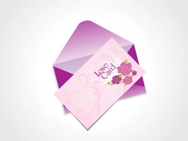 孤立した愛のカードと 紫色の背景を包む — ストックベクタ