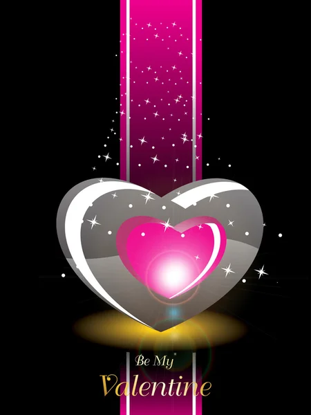 Background with romantic big heart — Stock Vector