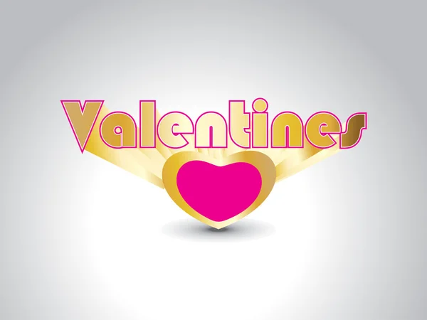 Absztrakt Szürke Háttér Elszigetelt Rózsaszín Szív Valentine Szöveg — Stock Vector
