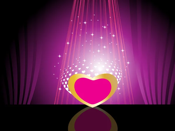 Rayos Abstractos Brillo Fondo Estrella Con Corazón Rosa Aislado — Vector de stock