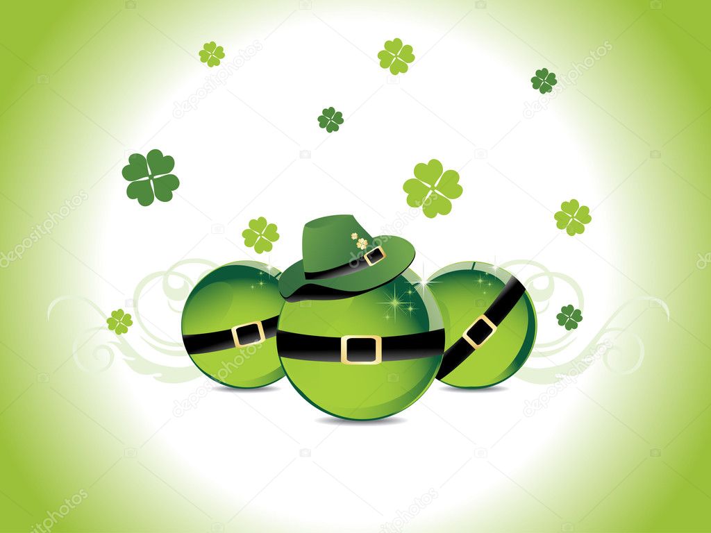 green background with happy st patrick day elements