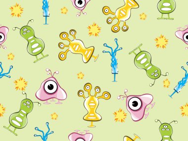 Vector colorful aliens pattern background clipart