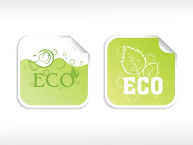 vector set of eco sticker clipart