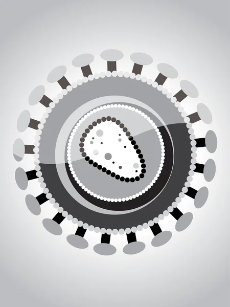Fond Gris Abstrait Avec Virus Hiv — Image vectorielle