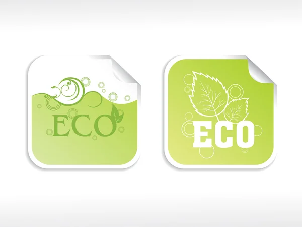 Vector set of eco sticker — Stock Vector