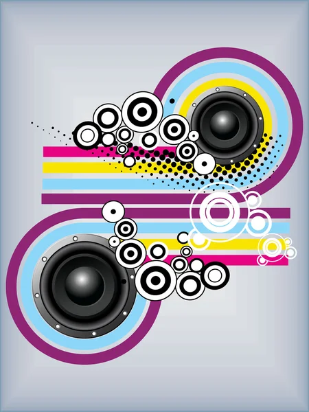 Abstract Colorful Lines Circle Background Musical Vinyl — Stock Vector