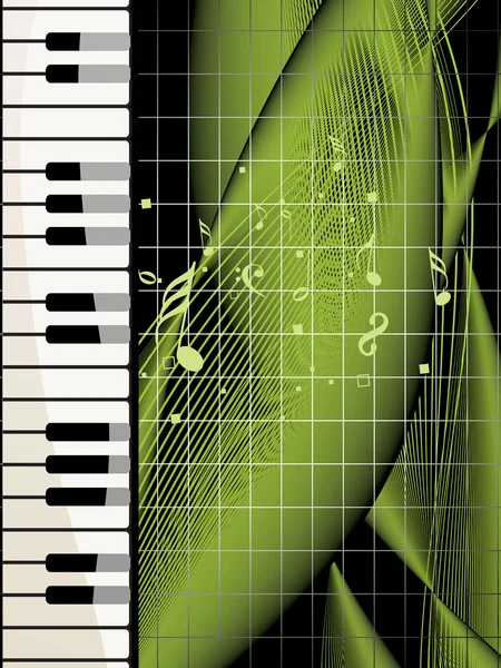 Hintergrund mit Klavier, Noten — Stockvektor