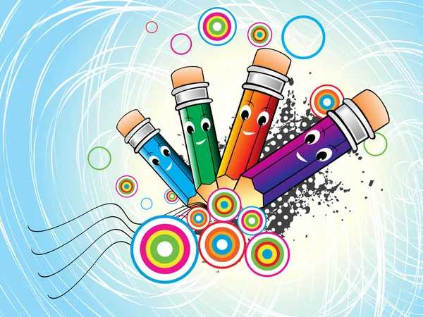 Grungy backgorund avec crayon comique — Image vectorielle