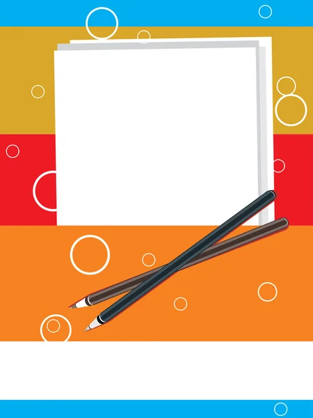 Abstracte Cirkel Achtergrond Met Papier Pen — Stockvector