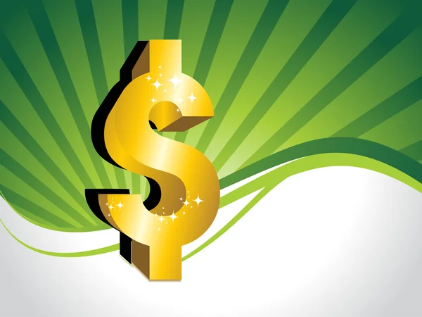 Abstraktní Pozadí Zelené Paprsky Námi Dolar — Stockový vektor