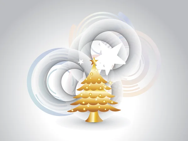 Abstract Ιστορικό Απομονωμένες Χρυσή Χριστούγεννα Δέντρο — Διανυσματικό Αρχείο