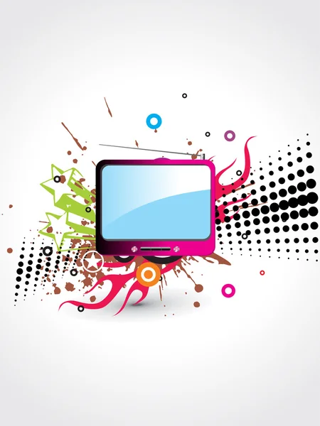 Texture background with isolated t.v — Stock Vector