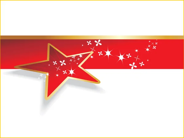 Abstracto Brillo Estrella Fondo Con Aislada Estrella Roja — Vector de stock