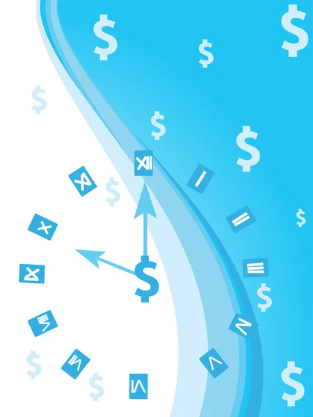 Abstrakter Unternehmenshintergrund Mit Dollarsymbol Uhr Vektorillustration — Stockvektor