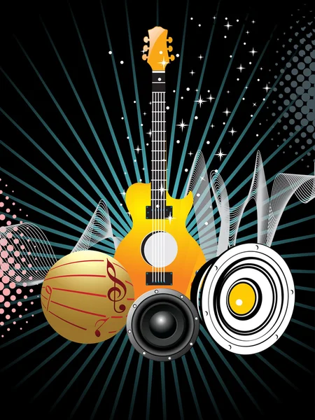 Background with musical instrument — Stock Vector
