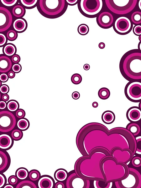 Абстрактний Круглий Бордюрний Фон Сердечками Пурпурного — стоковий вектор